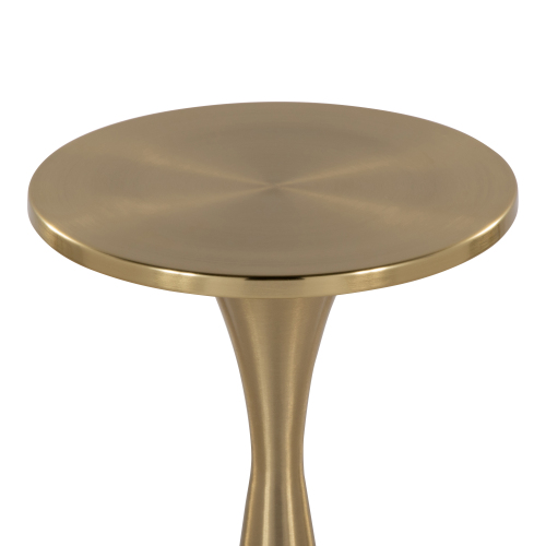 22" Contemporary Metal Side Table in Modern Brass