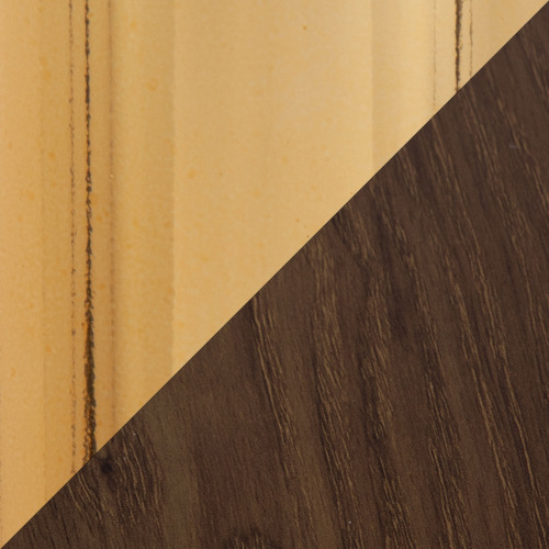 Contemporary Dining Table in Gold Metal and Walnut Wood