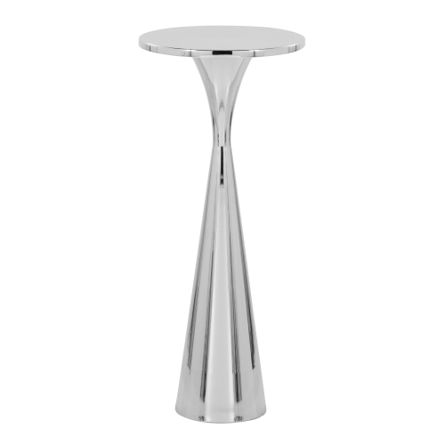 22" Contemporary Metal Side Table in Polished Nickel